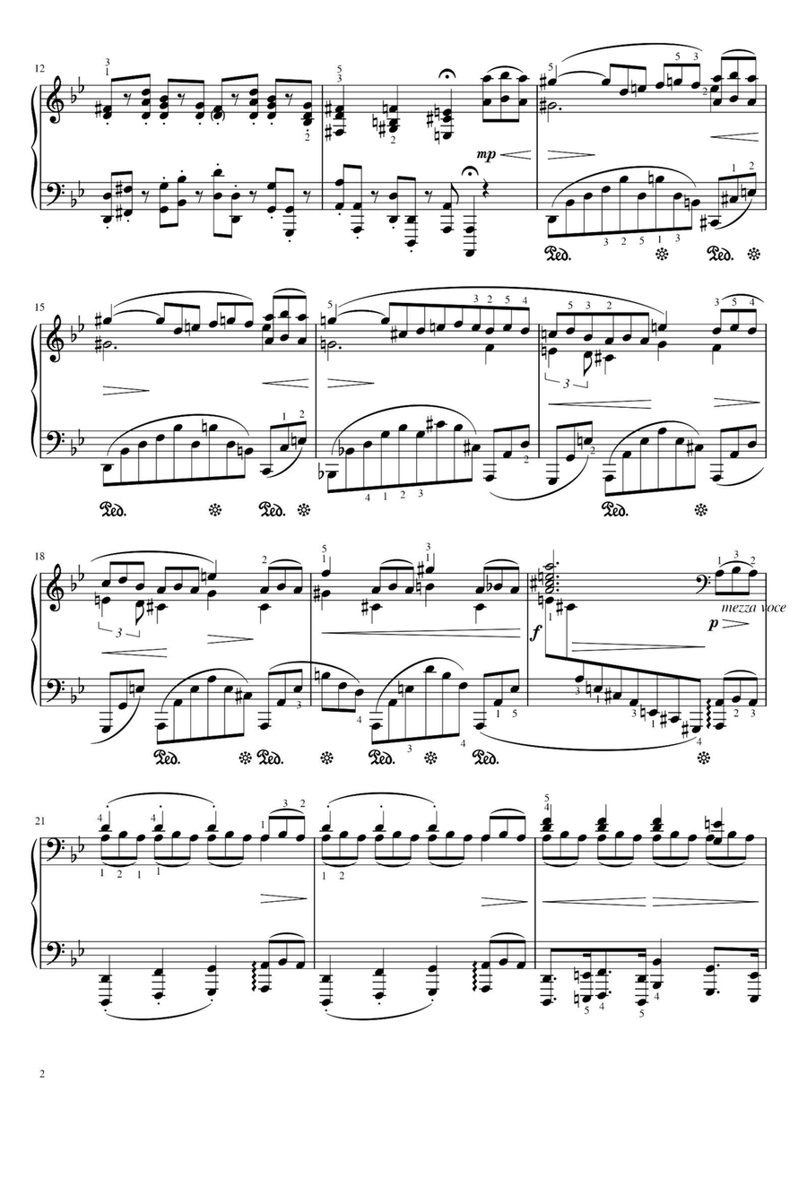 Rhapsody Op.79 No.2 in G Minor - Johannes Brahms Piano Solo scores gallery preview page 2