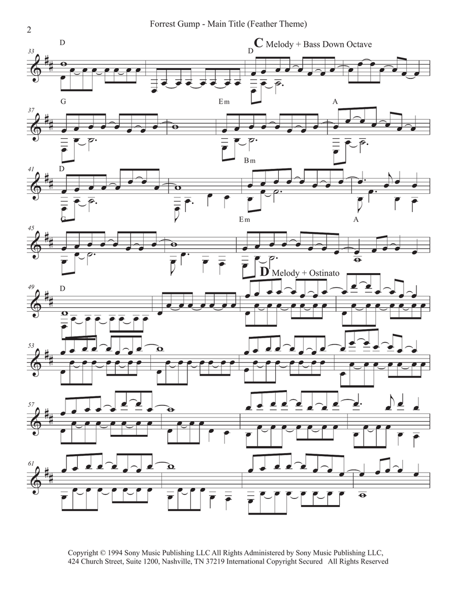 Forrest Gump - Main Title (Feather Theme) Piano scores gallery preview page 2