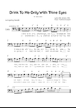 Drink To Me Only With Thine Eyes - Solo Cello in D Major With Lyrics & Chords