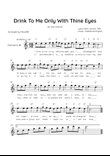 Drink To Me Only With Thine Eyes - Solo Clarinet in Bb Major With Lyrics & Chords