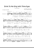 Drink To Me Only With Thine Eyes - Solo Clarinet in D Major With Lyrics & Chords