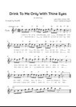 Drink To Me Only With Thine Eyes - Solo Flute in Bb Major With Lyrics & Chords