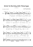 Drink To Me Only With Thine Eyes - Solo Flute in D Major With Lyrics & Chords