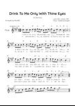 Drink To Me Only With Thine Eyes - Solo Flute in A Major With Lyrics & Chords