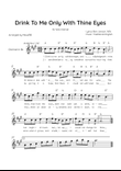 Drink To Me Only With Thine Eyes - Solo Clarinet in G Major With Lyrics & Chords