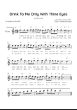 Drink To Me Only With Thine Eyes - Solo Flute in C Major With Lyrics & Chords
