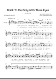 Drink To Me Only With Thine Eyes - Solo Flute in E Major With Lyrics & Chords