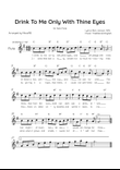 Drink To Me Only With Thine Eyes - Solo Flute in G Major With Lyrics & Chords