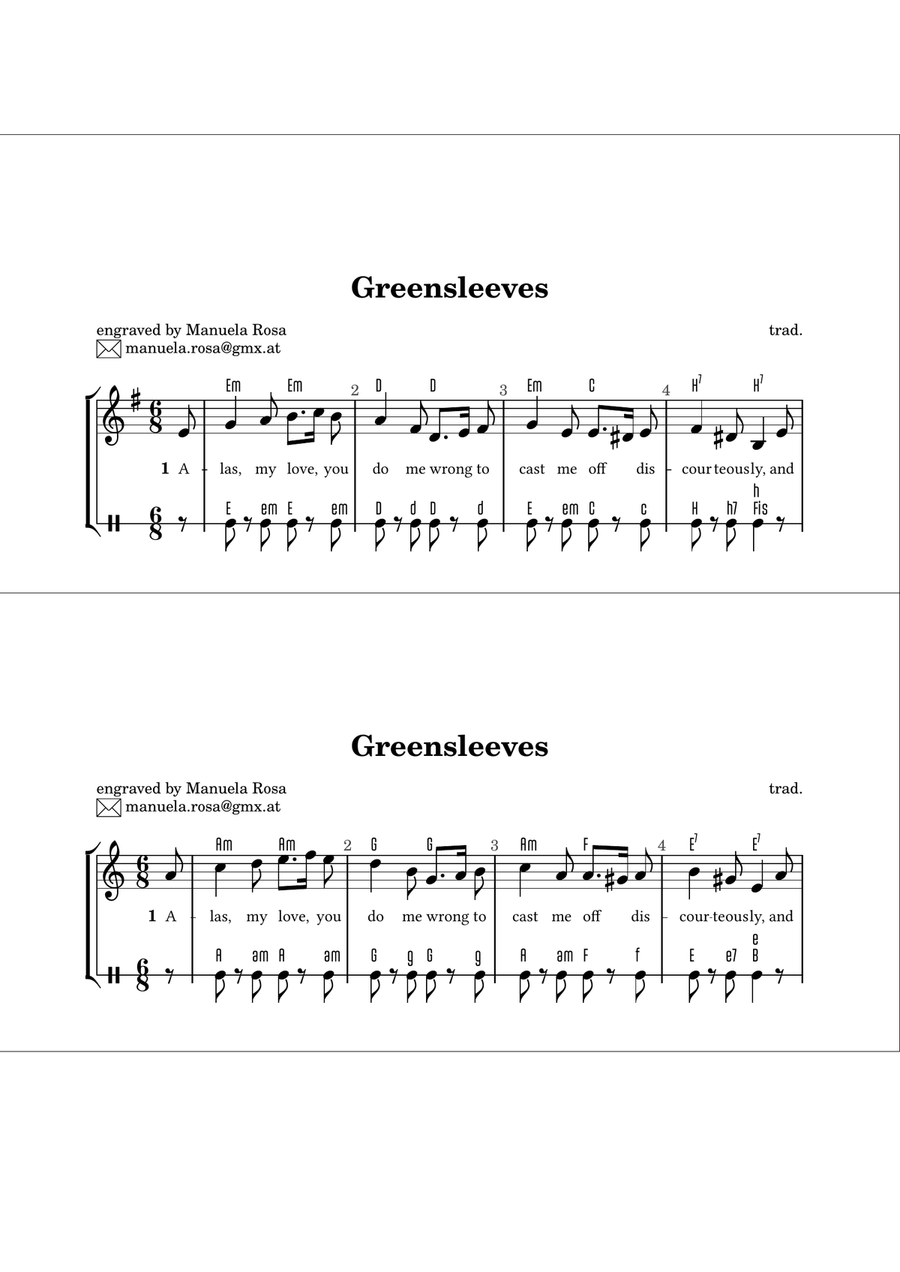 Greensleeves (for accordion; alternative left hand) Piano Solo scores gallery preview page 2