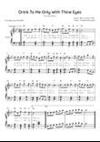 Drink To Me Only With Thine Eyes - Solo Piano in Bb Major With Lyrics & Chords
