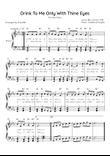 Drink To Me Only With Thine Eyes - Solo Piano in Eb Major With Lyrics & Chords