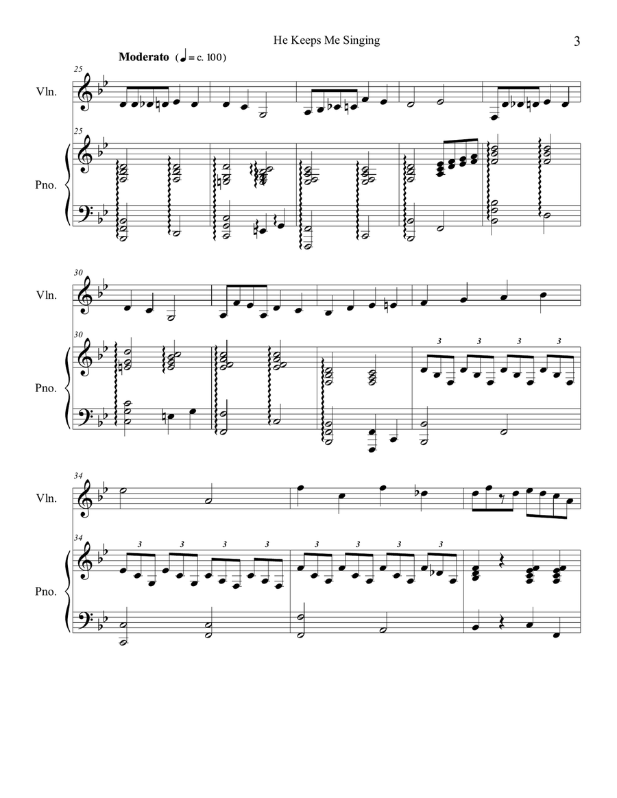 He Keeps Me Singing Violin Solo Violin Solo scores gallery preview page 3