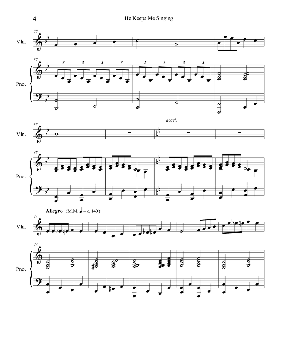 He Keeps Me Singing Violin Solo Violin Solo scores gallery preview page 4