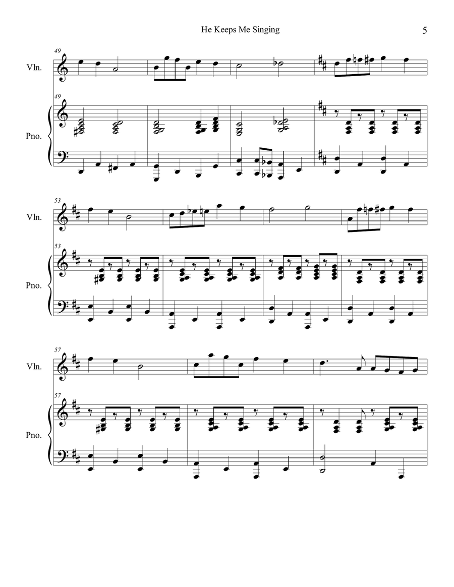 He Keeps Me Singing Violin Solo Violin Solo scores gallery preview page 5