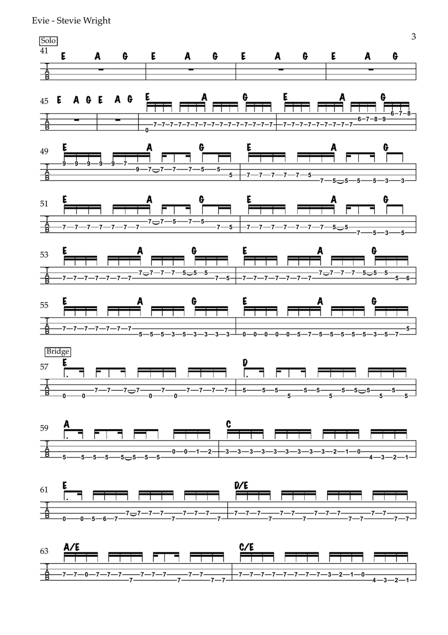Evie - Part I (Let Your Hair Hang Down) Acoustic Guitar scores gallery preview page 3