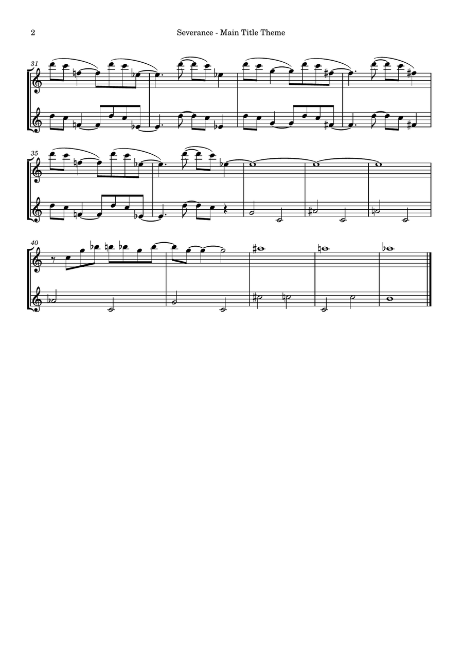 Severance - Main Title Theme Flute Duet scores gallery preview page 2