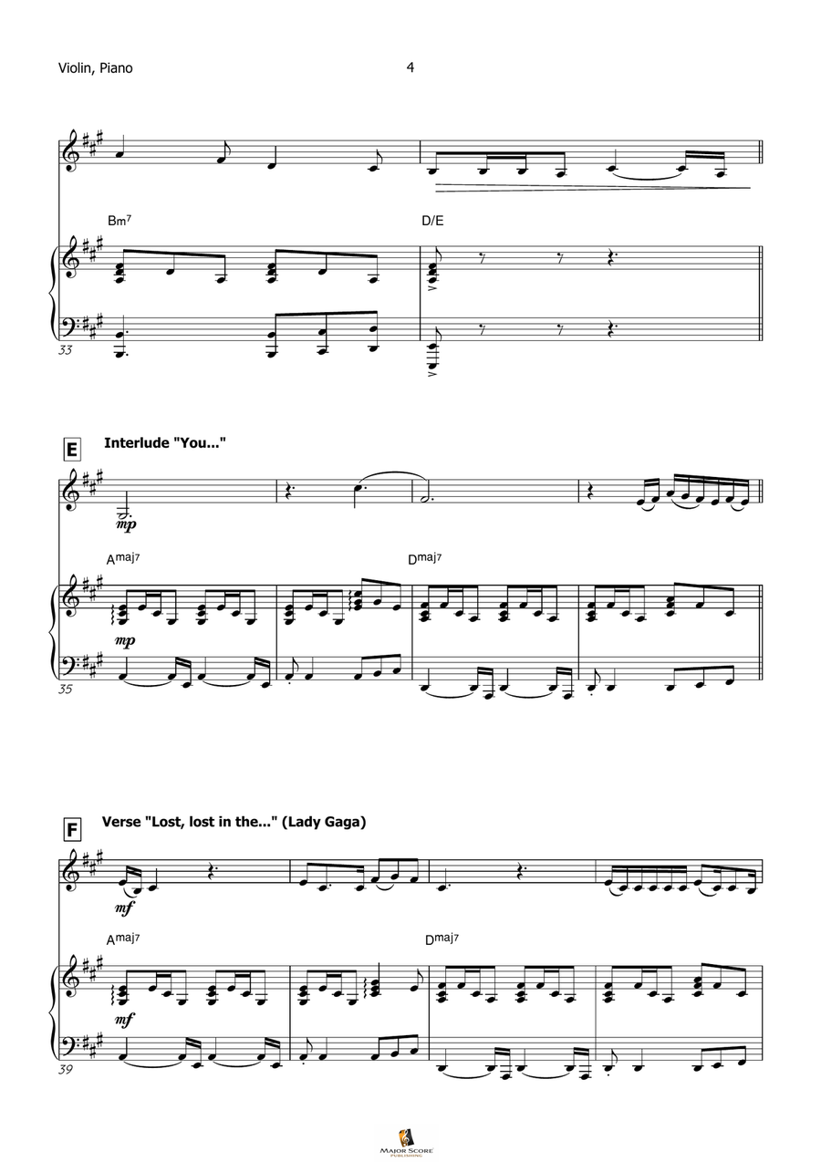 Die With A Smile Die With A Smile Violin Solo scores gallery preview page 5