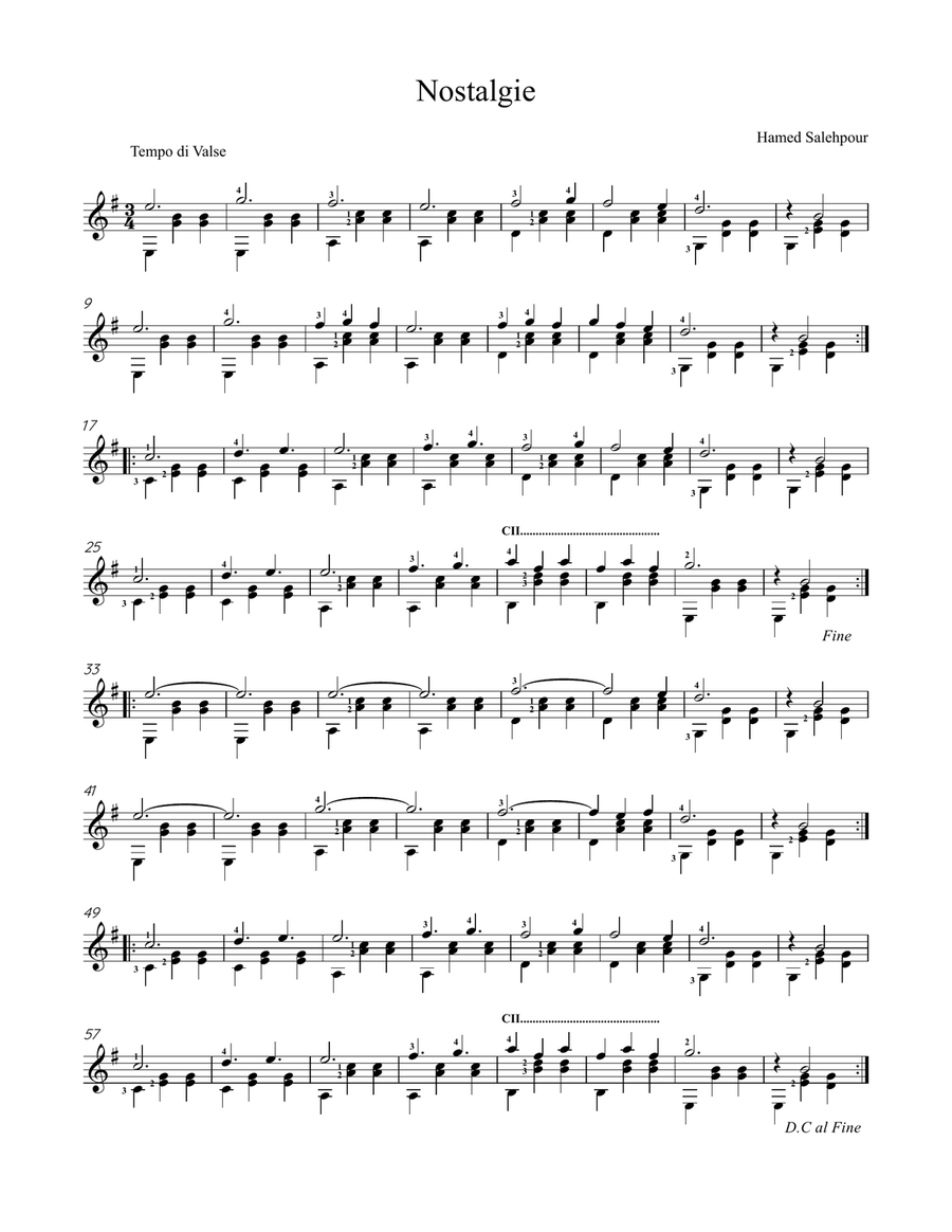 Nostalgie Nostalgie Piano, Vocal scores gallery preview page 1