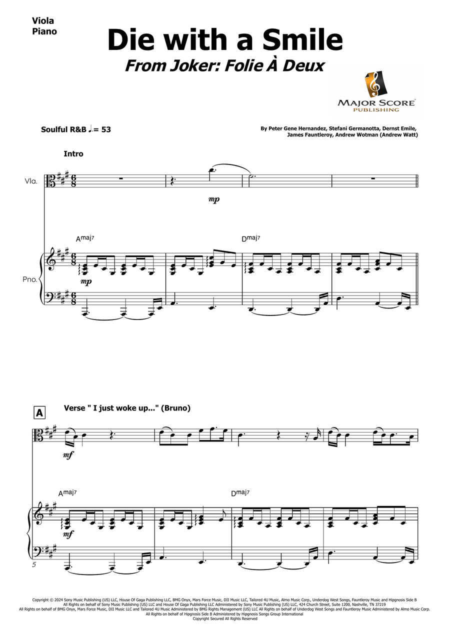 Die With A Smile Die With A Smile Viola scores gallery preview page 2