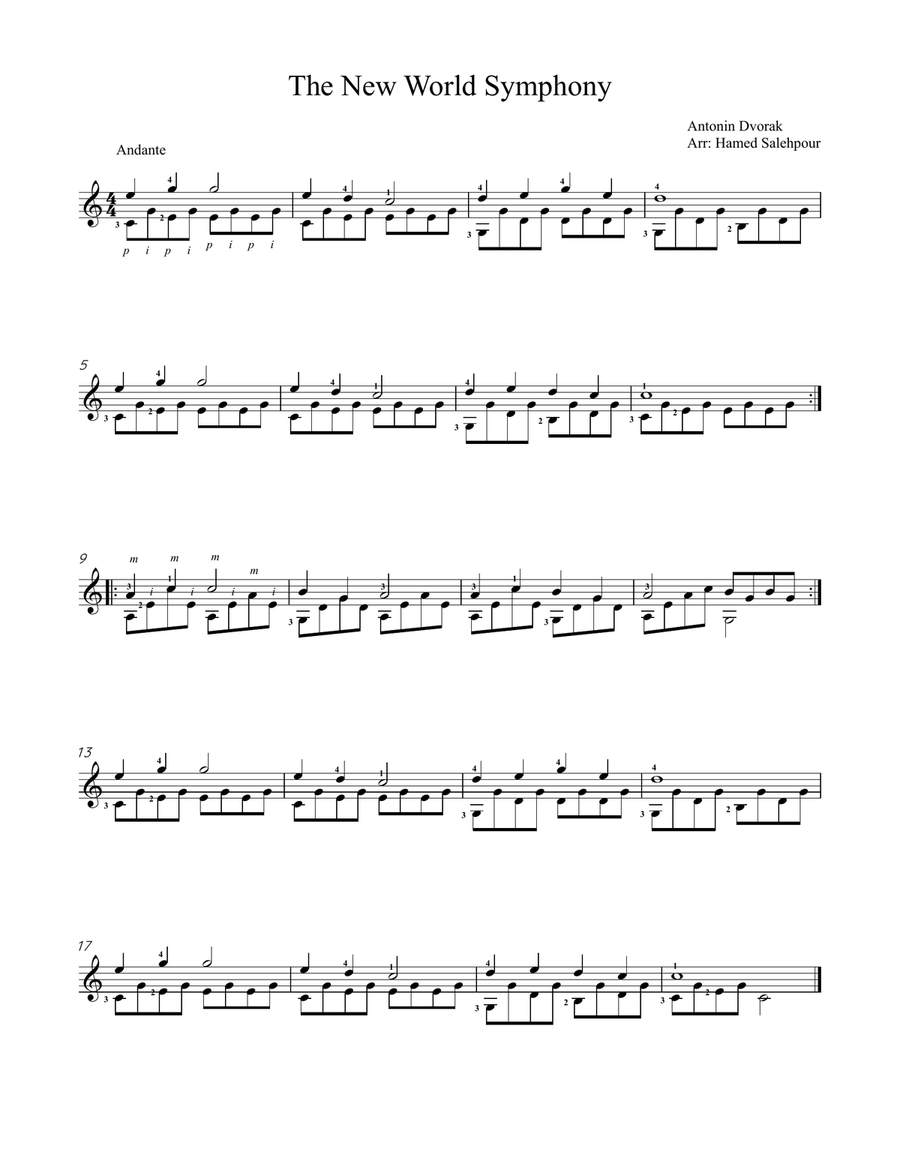 The New World Symphony The New World Symphony Piano, Vocal scores gallery preview page 1