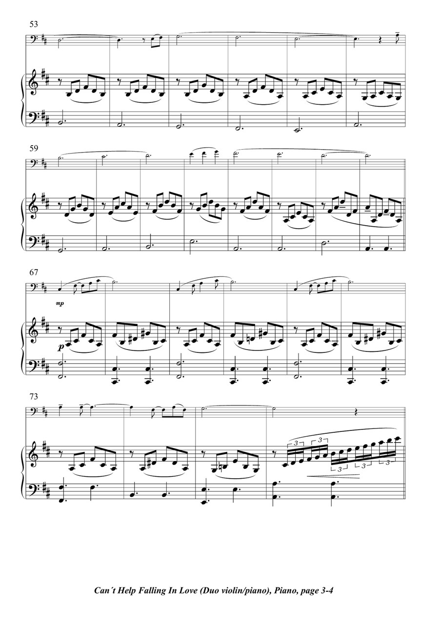 Can't Help Falling In Love Piano scores gallery preview page 3