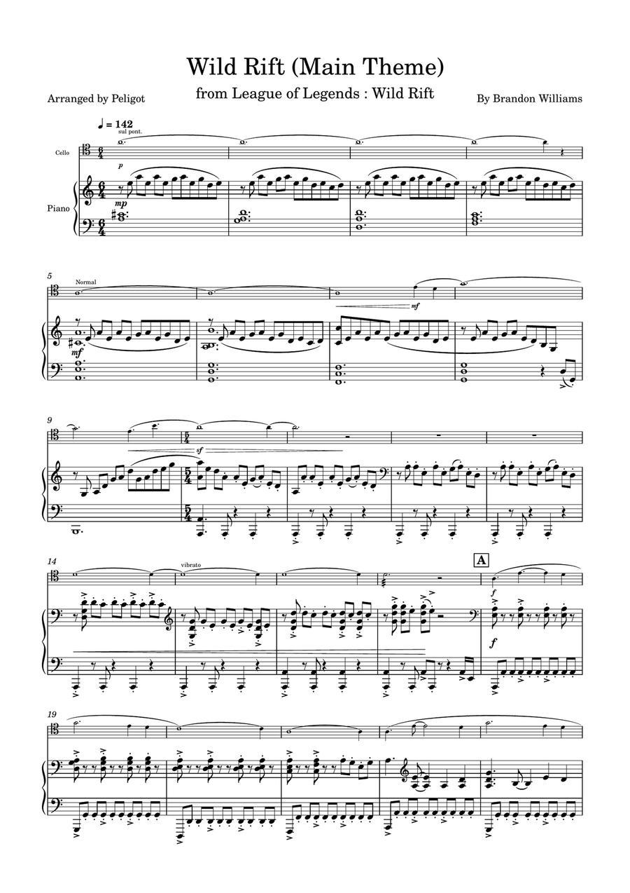 League Of Legends: Wild Rift Chamber Music scores gallery preview page 1
