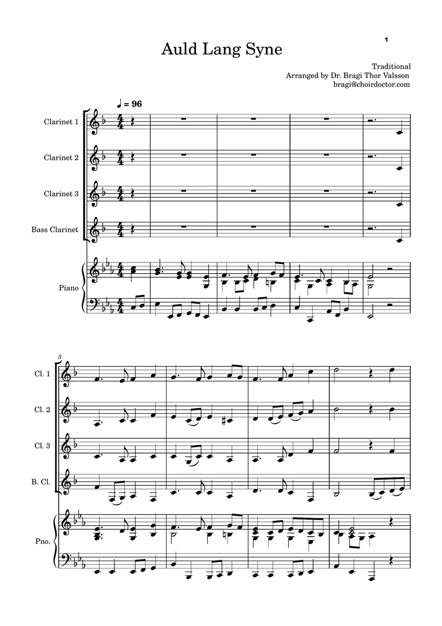 Five Christmas Songs for Clarinet Quartet - volume 3 Clarinet Quartet scores gallery preview page 2