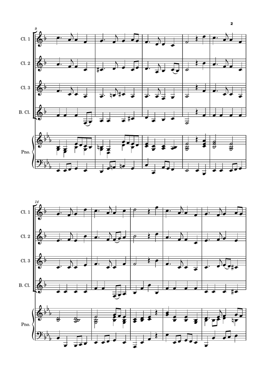 Five Christmas Songs for Clarinet Quartet - volume 3 Clarinet Quartet scores gallery preview page 3
