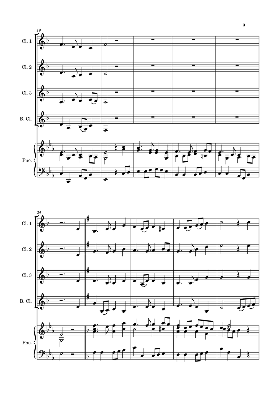 Five Christmas Songs for Clarinet Quartet - volume 3 Clarinet Quartet scores gallery preview page 4