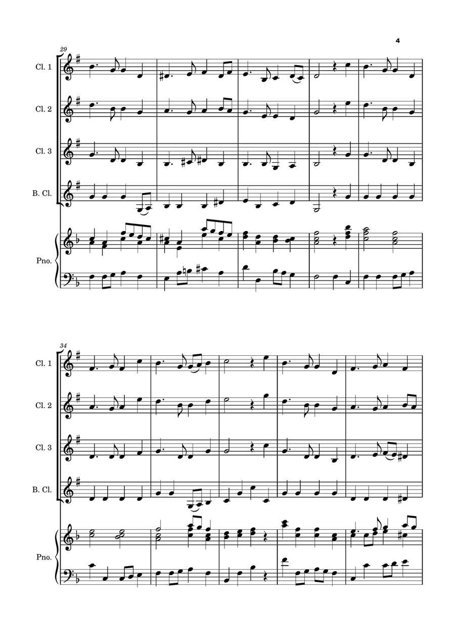 Five Christmas Songs for Clarinet Quartet - volume 3 Clarinet Quartet scores gallery preview page 5