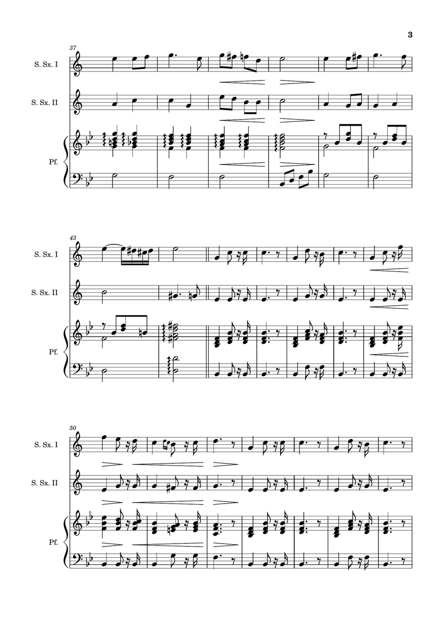 Bridal Chorus. R. Wagner - S. Sax. Duet and Piano. Score and Parts. Woodwind Duet scores gallery preview page 3