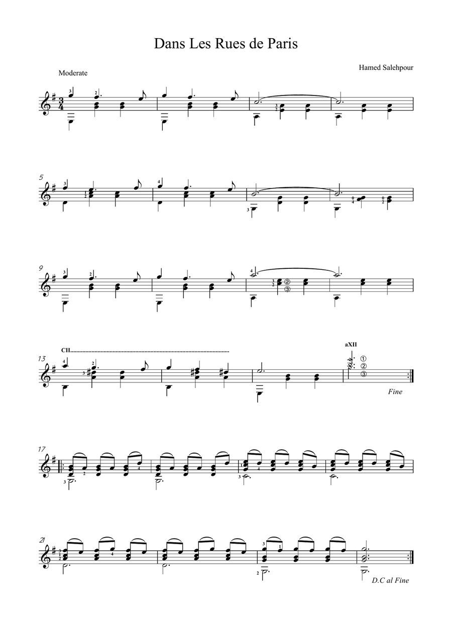 Dans Les Rues De Paris Dans Les Rues De Paris Piano, Vocal scores gallery preview page 1
