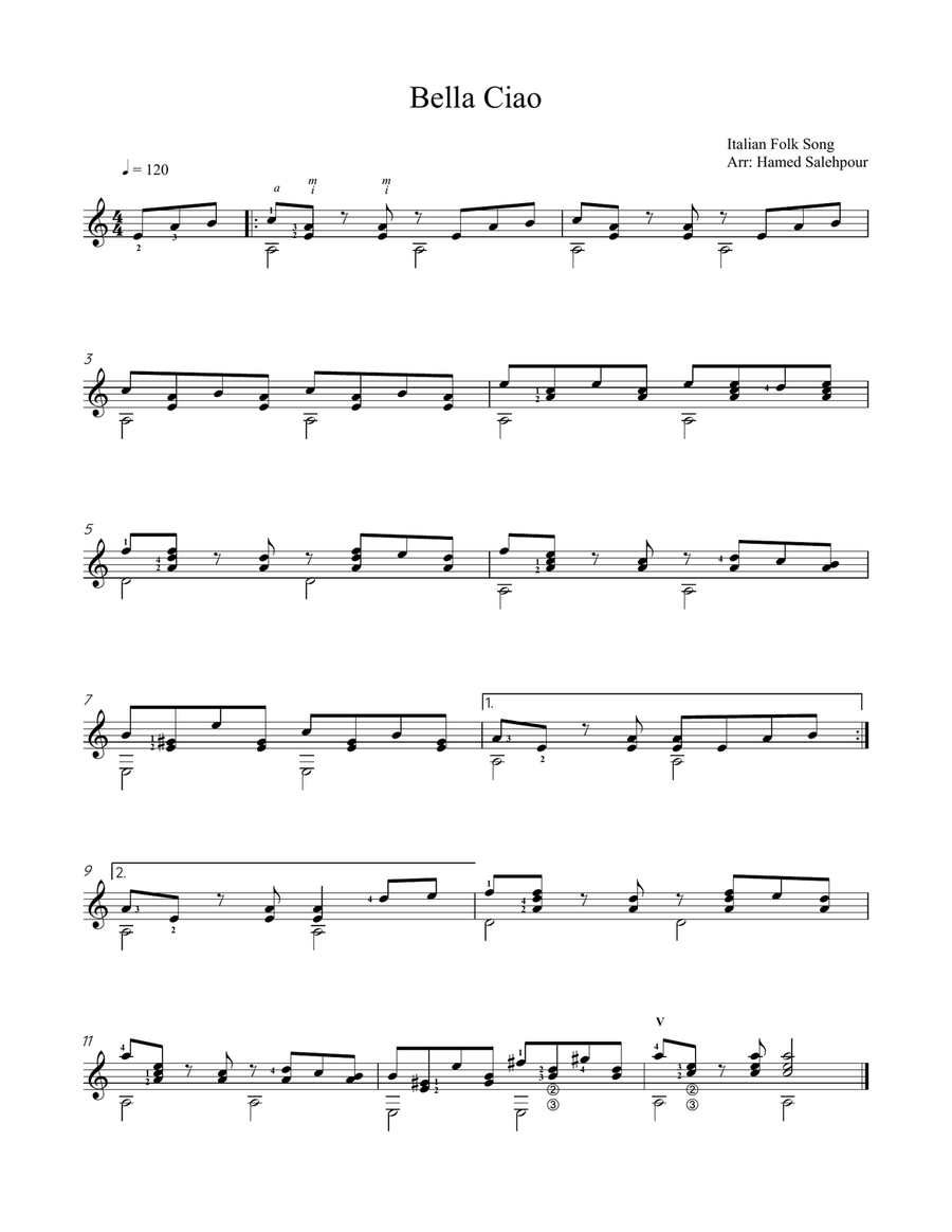 Bella Ciao Bella Ciao Piano, Vocal scores gallery preview page 1
