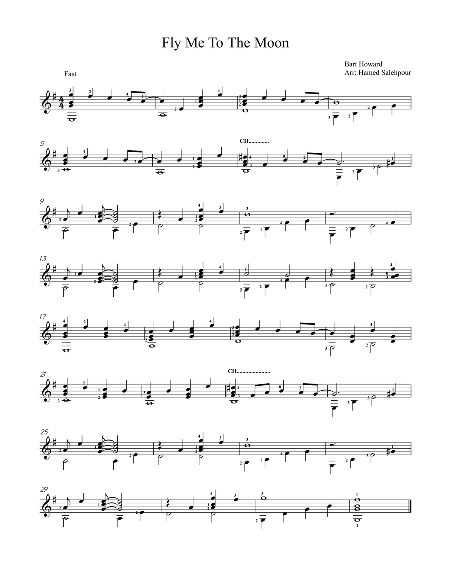 Fly Me To The Moon Fly Me To The Moon Piano, Vocal scores gallery preview page 1