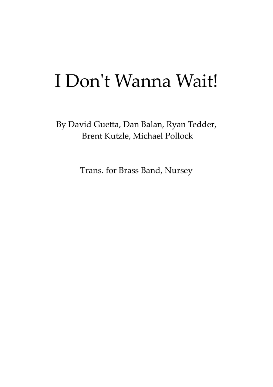 I Don't Wanna Wait Brass Band scores gallery preview page 1