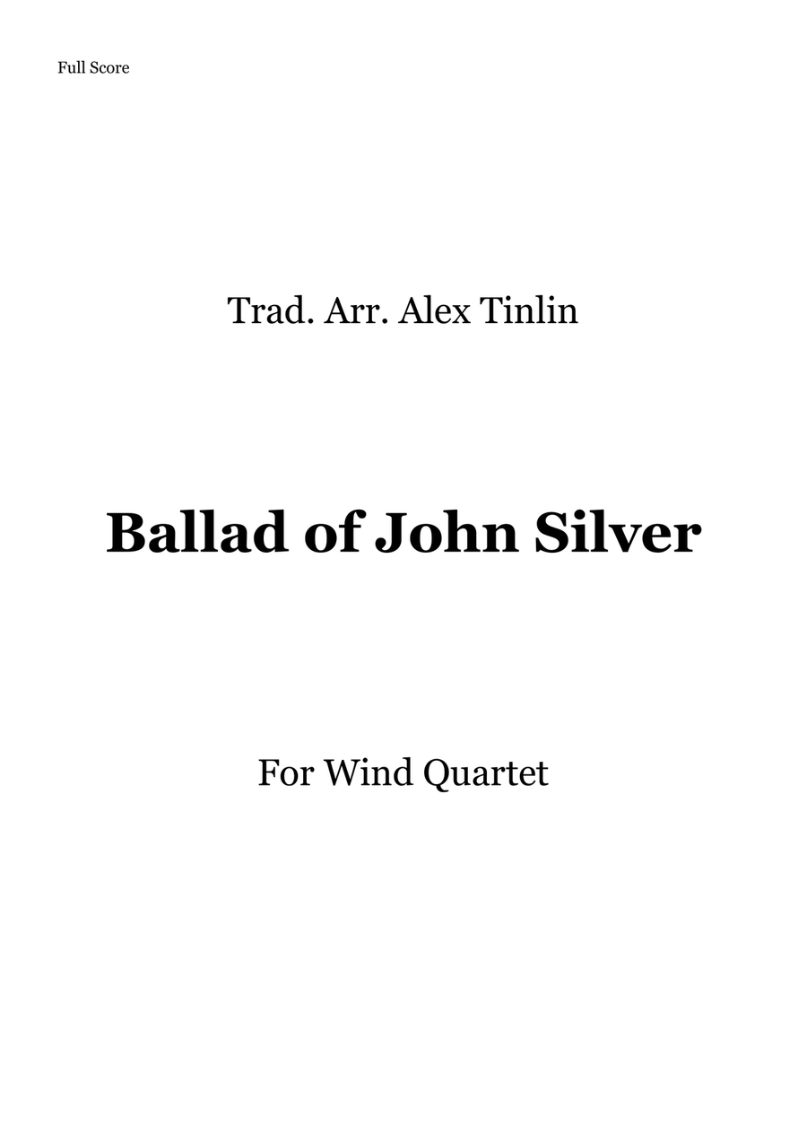 A Ballad of John Silver A Ballad of John Silver Woodwind Quartet scores gallery preview page 1