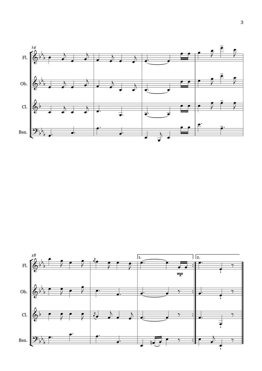 A Ballad of John Silver A Ballad of John Silver Woodwind Quartet scores gallery preview page 3