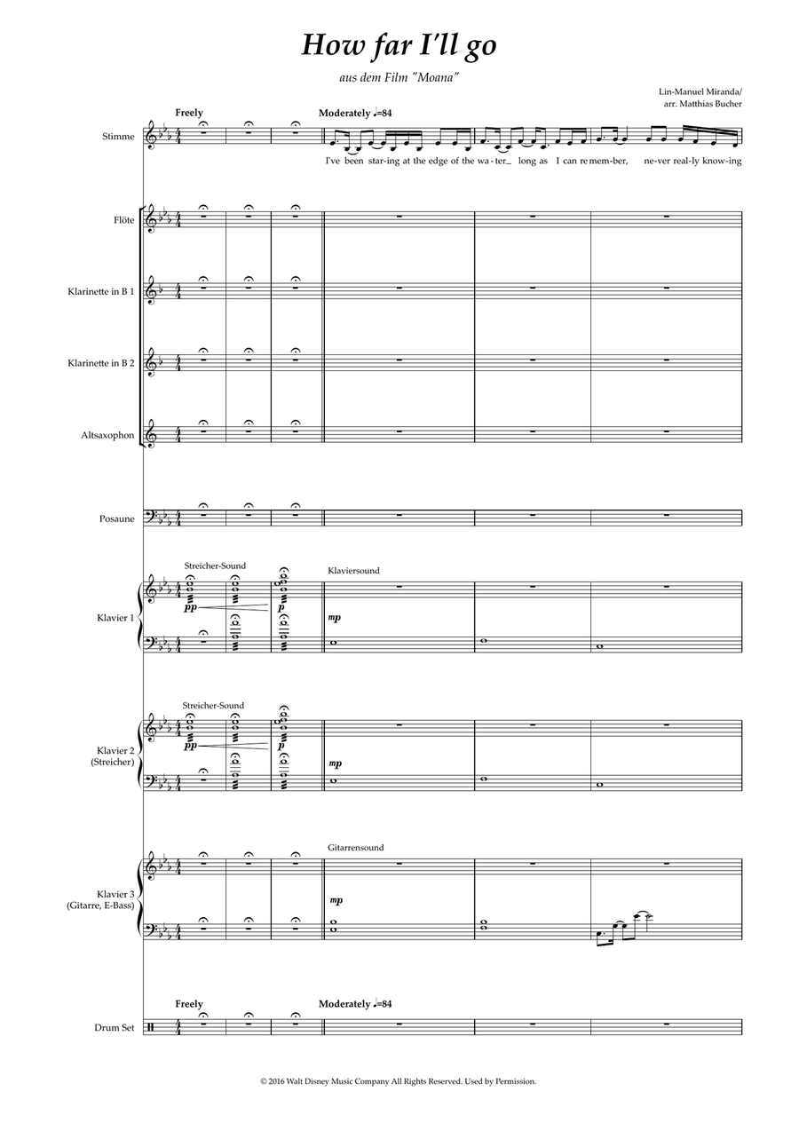 How Far I'll Go How Far I'll Go Large Ensemble scores gallery preview page 1
