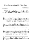 Drink To Me Only With Thine Eyes - Solo Piccolo in D Major With Lyrics & Chords