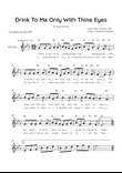 Drink To Me Only With Thine Eyes - Solo Piccolo in Eb Major With Lyrics & Chords