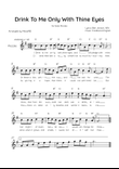 Drink To Me Only With Thine Eyes - Solo Piccolo in G Major With Lyrics & Chords
