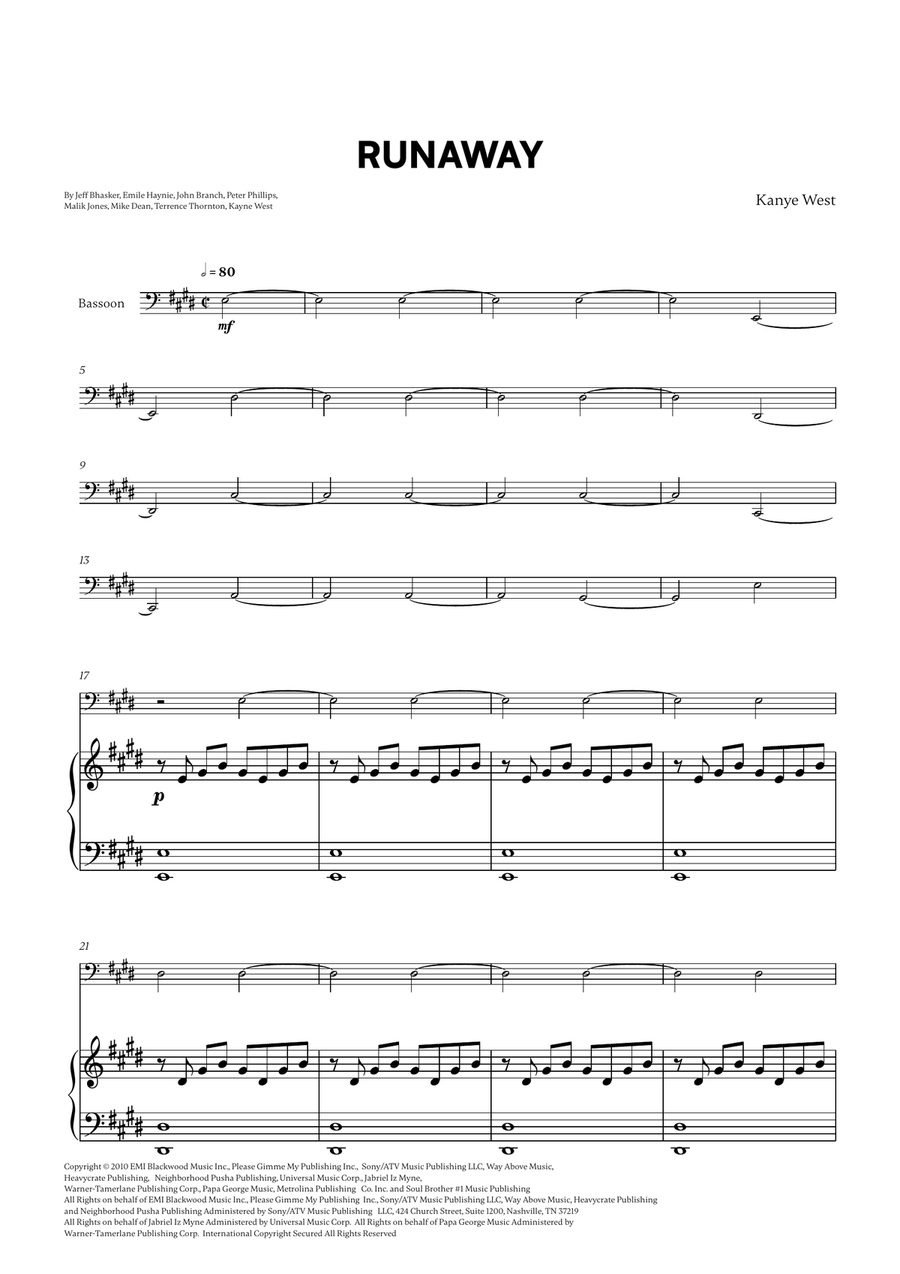 Runaway Runaway Bassoon scores gallery preview page 1