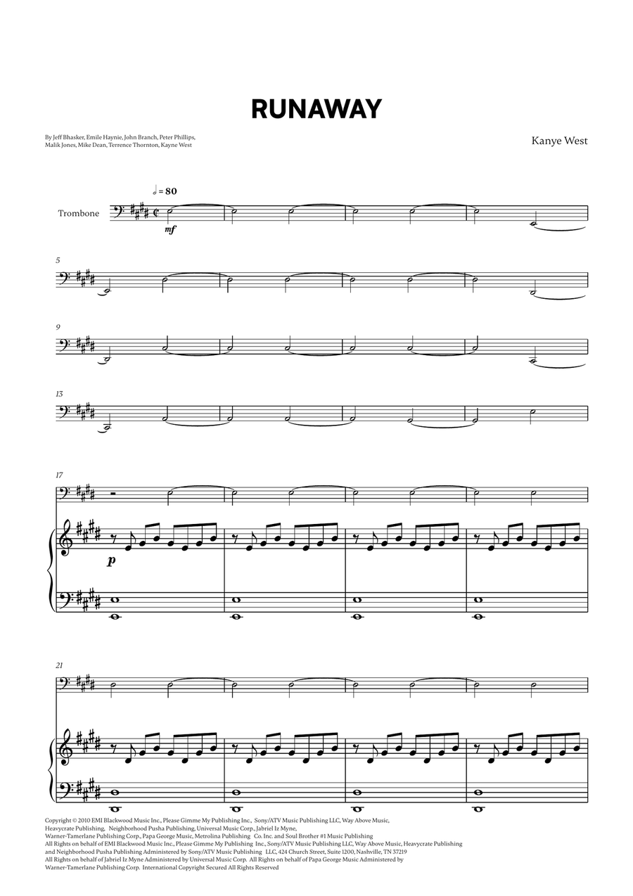 Runaway Runaway Piano scores gallery preview page 1