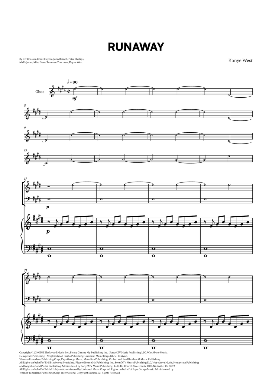 Runaway Runaway Oboe scores gallery preview page 1