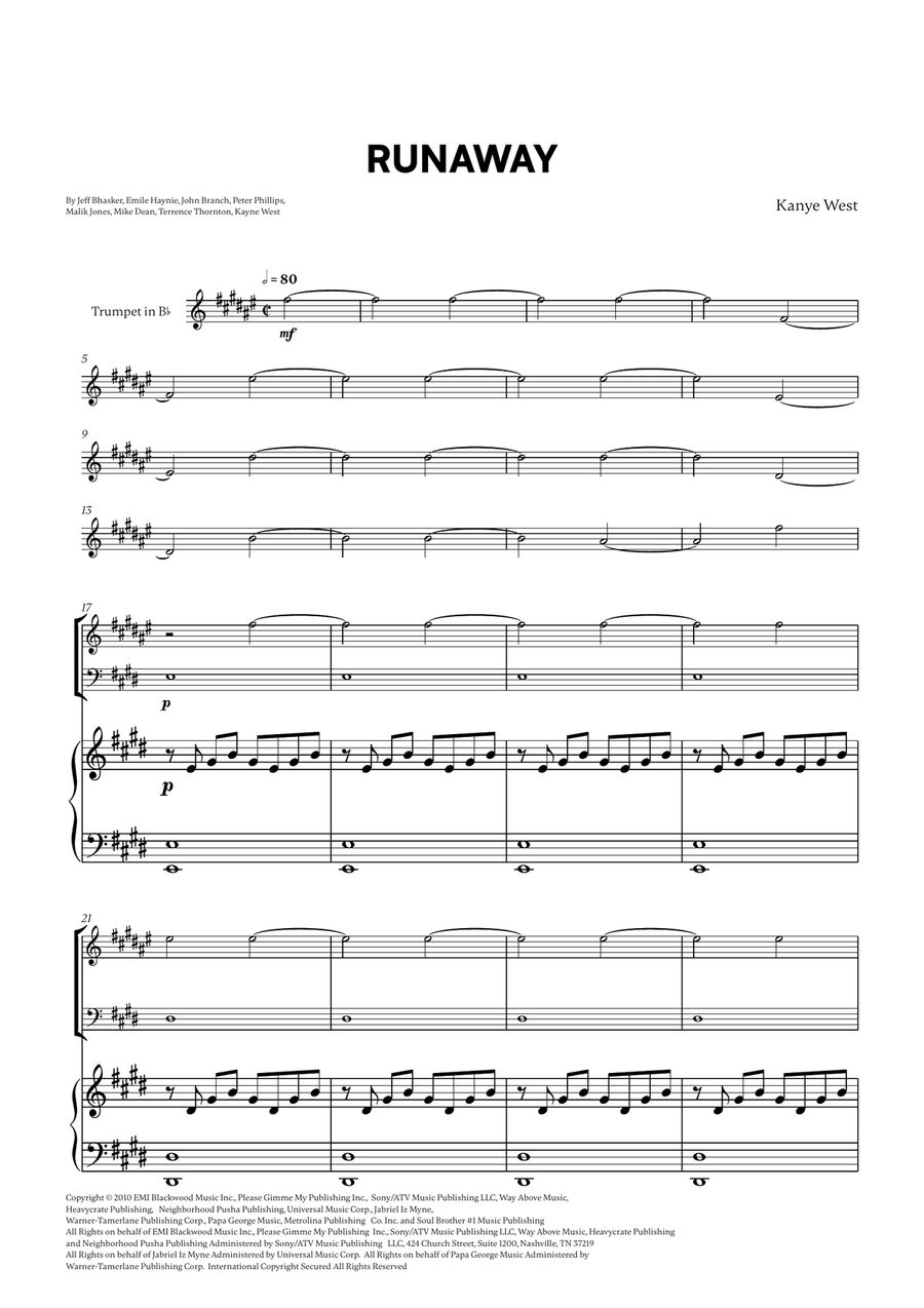 Runaway Runaway Brass Duet scores gallery preview page 1