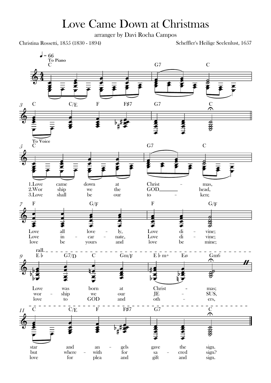 Love Came Down at Christmas Piano scores gallery preview page 1