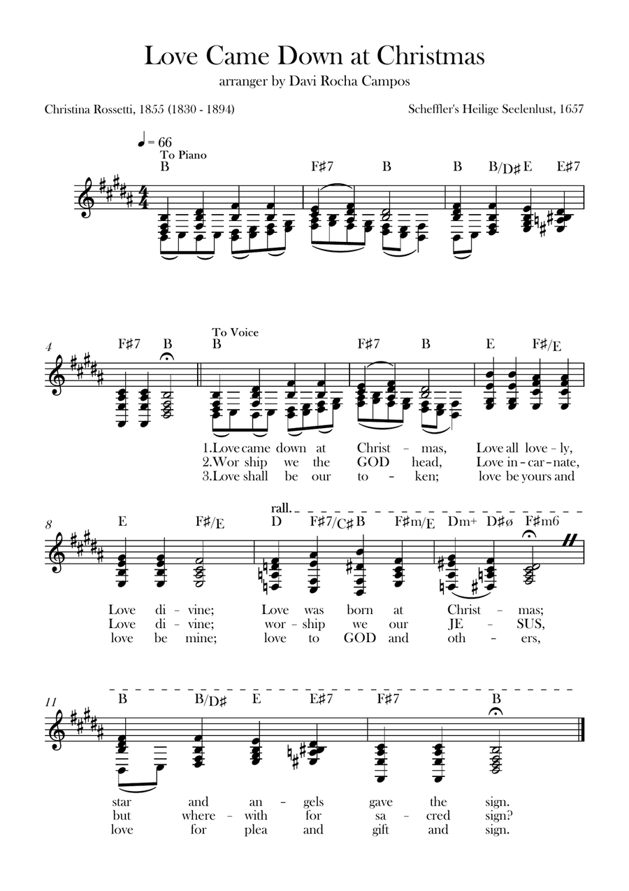 Love Came Down at Christmas Piano scores gallery preview page 1