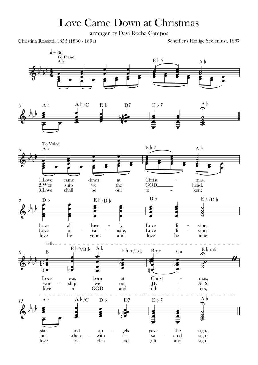 Love Came Down at Christmas Piano scores gallery preview page 1