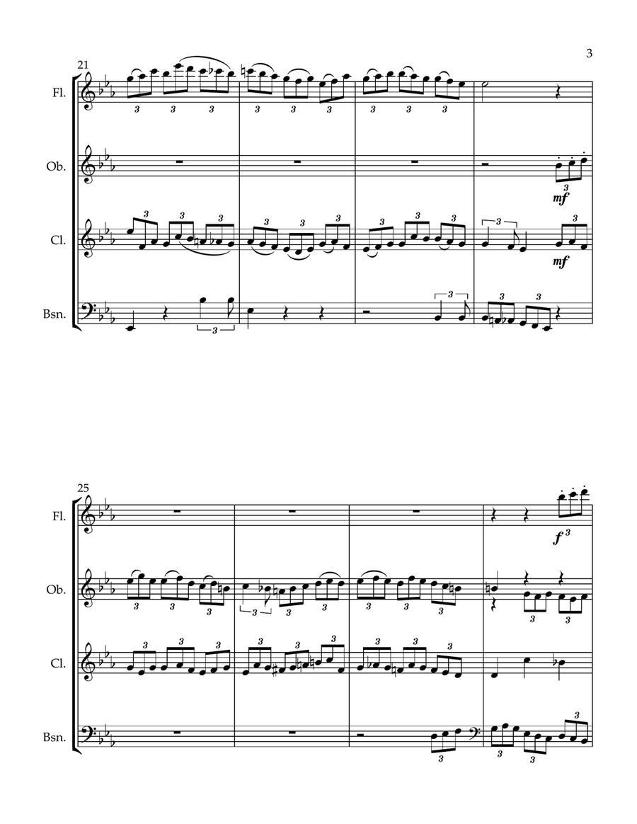 Air Ecossais op. 105 No.4 Woodwind Quartet scores gallery preview page 3