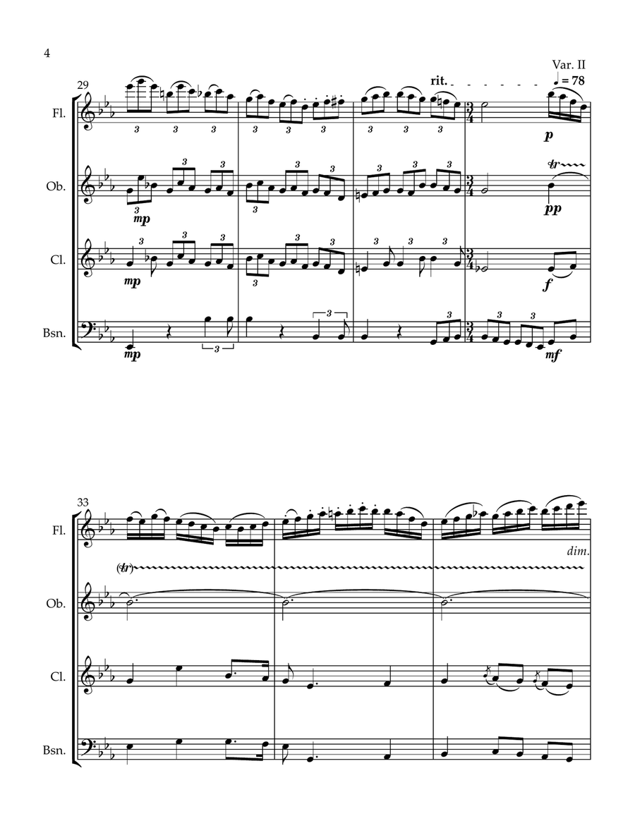 Air Ecossais op. 105 No.4 Woodwind Quartet scores gallery preview page 4